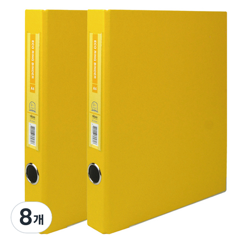 현풍 D링 바인더 파일 명찰형 3cm 3공 A4, 노랑색, 8개