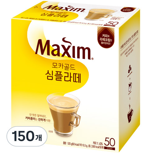 맥심 모카골드 심플라떼 커피믹스, 10.5g, 150개