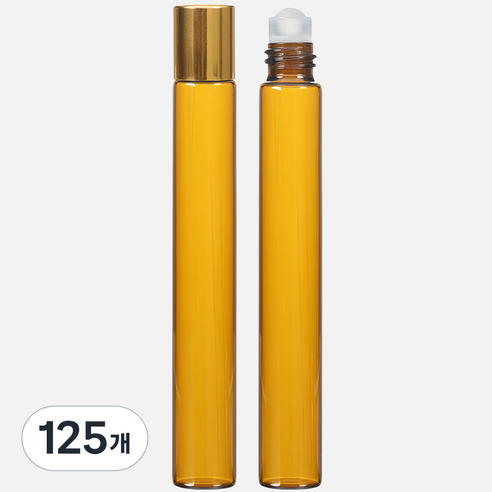 롤온 향수 용기 10ml, 125개, 골드(캡) + 브라운(용기)