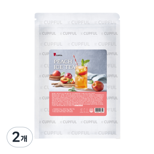 컵풀 복숭아 아이스티 파우더, 1kg, 2개, 1개입
