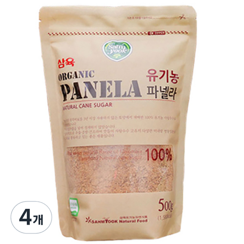 삼육 유기농 파넬라 설탕, 500g, 4개
