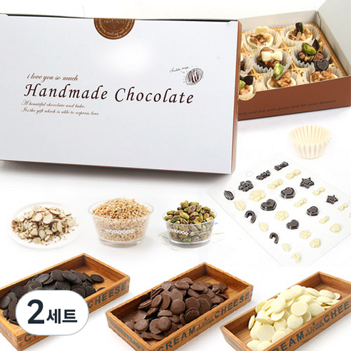 몬드라네 골드 초콜릿 300g + 데코용품 + 포장용품 만들기 세트, 12종, 2세트