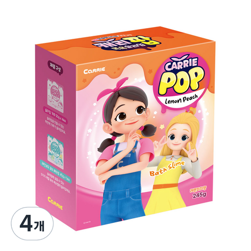 캐리앤샵 캐리팝 목욕 슬라임 레몬피치향, 245g, 4개