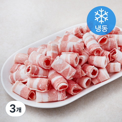 미트포유 덴마크 무연골 대패삼겹 2mm (냉동), 3개, 1kg