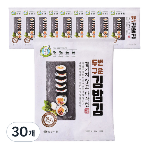 성경김 두번구운 김밥김, 21g, 30개