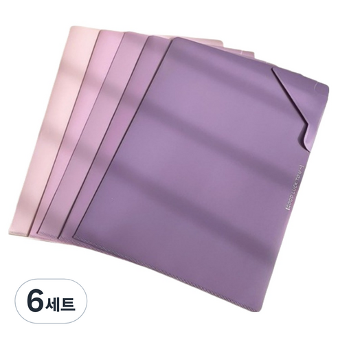 갠지라이프 그라데이션 대용량 L자 파일 5종 세트, 퍼플, 6세트