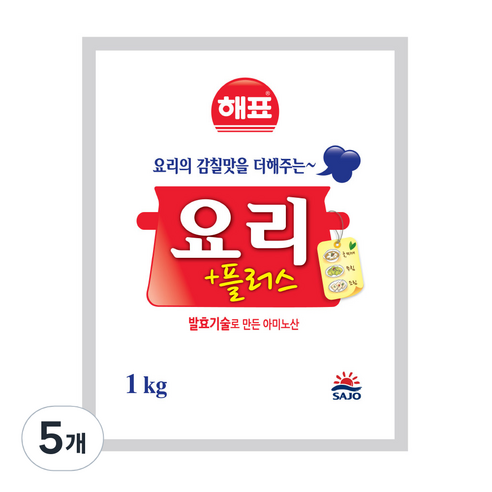 해표 요리플러스, 1kg, 5개