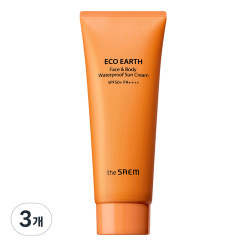 더샘 에코 어스 페이스 앤 바디 워터프루프 선크림 SPF50+ PA++++, 100g, 3개