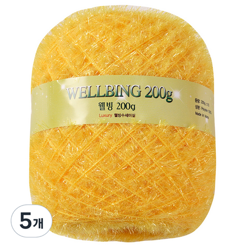 연일섬유 웰빙수세미 콘사 뜨개실 200g, 18형광노랑, 5개