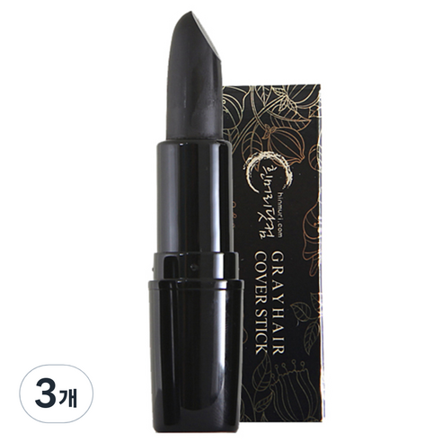 흰머리닷컴 새치커버스틱 3.5g, 흑색, 3개