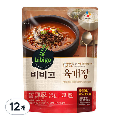비비고 육개장, 500g, 12개