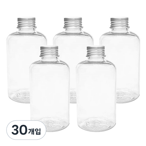 병도매닷컴 DTB200 투명 음료용기 알루미늄 실버캡, 200ml, 30개입