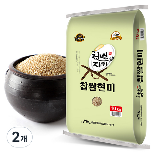 천년지기 국산 찹쌀현미, 10kg, 2개