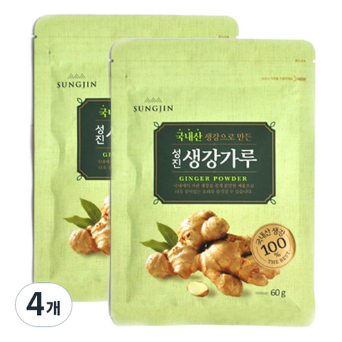 성진 국내산 생강 가루, 60g, 4개