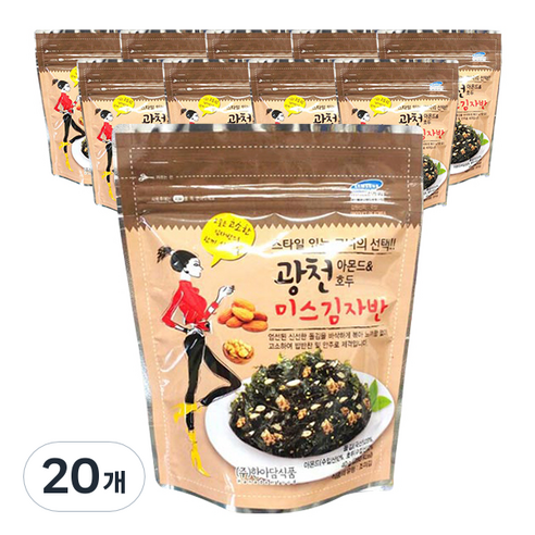 광천 아몬드 & 호두 미스김자반, 40g, 20개