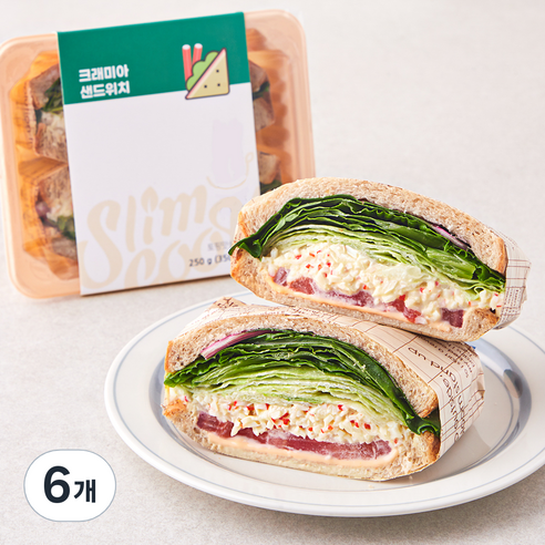슬림쿡 크래미아 샌드위치, 250g, 6개