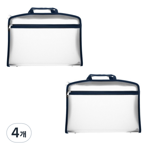 에코청운 지퍼화일 A4 5cm, 청색, 4개
