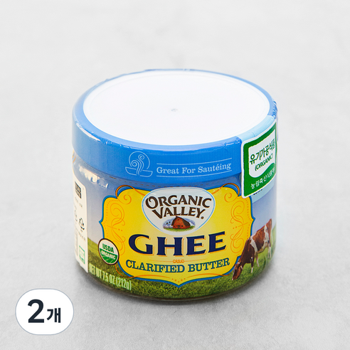 오가닉밸리 유기가공식품인증 기 버터, 212g, 2개