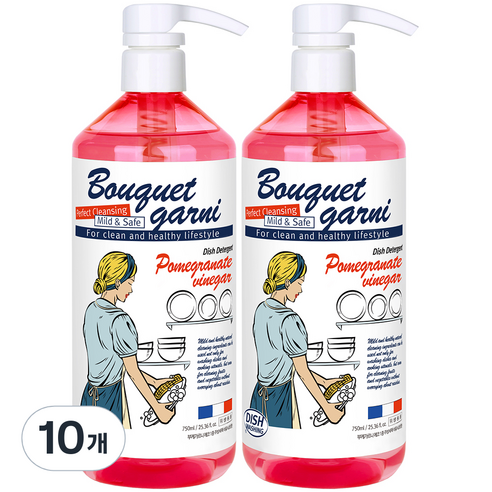 부케가르니 에코 1종 주방세제 석류식초향, 10개, 750ml