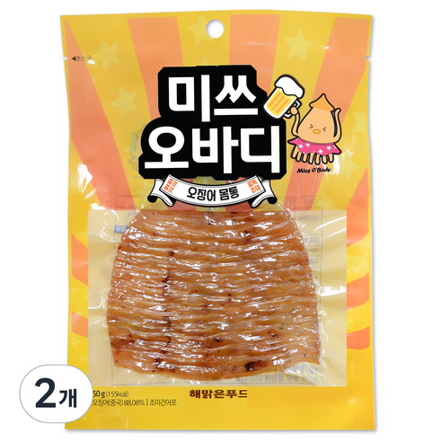 해맑은푸드 미쓰오바디 오징어, 2개, 50g