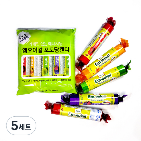 엠오이칼 포도당캔디 5p 세트, 33g, 5세트