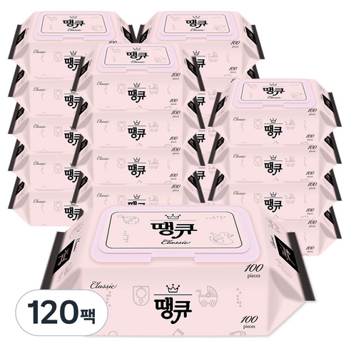 땡큐 물티슈 캡형, 100매, 120팩