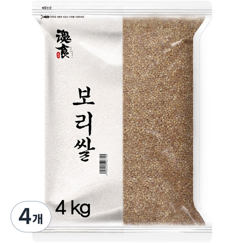 혼식 보리쌀, 4kg, 4개