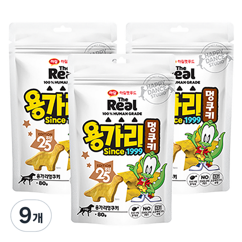하림펫푸드 강아지 더리얼 용가리 멍쿠키, 닭가슴살, 80g, 9개