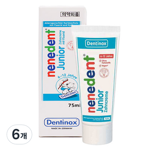 덴티녹스 네네덴트 엘리트 치약, 75ml, 6개