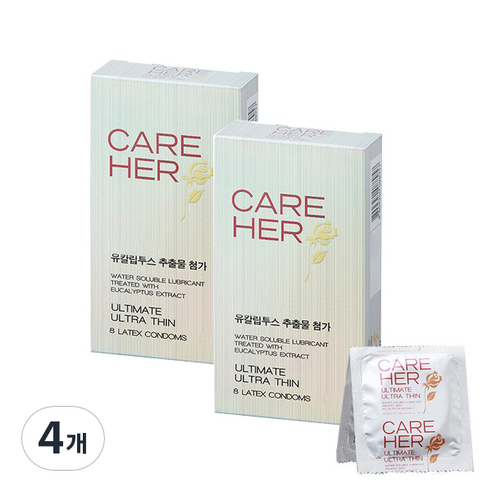 케어허 콘돔, 4개, 8개입