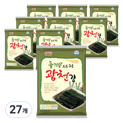 삼육김 들기름으로 구운 광천김 전장김, 20g, 27개
