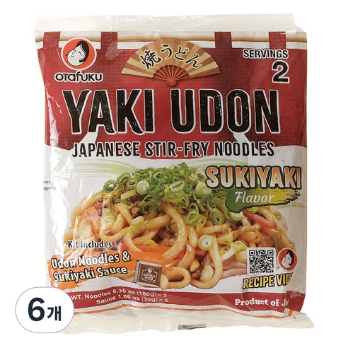 오타후쿠 야끼우동 스키야키 맛 2인분, 6개, 420g