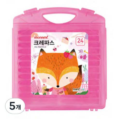 모나미 모니주 크레파스 여, 24색, 5개