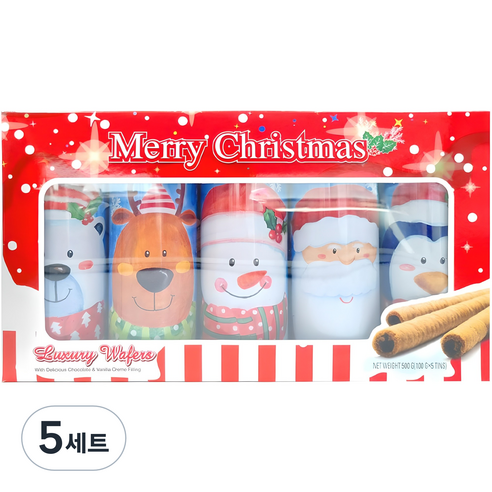 크리스마스 럭셔리 웨이퍼 선물세트, 웨이퍼 5종, 5세트