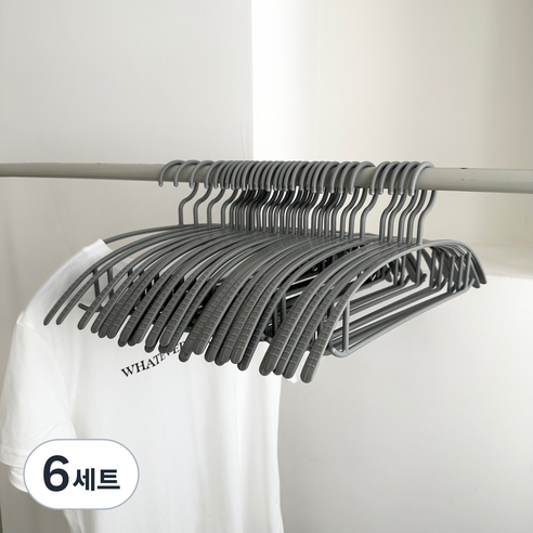 프랑온드 라운드 어깨 뿔 방지 옷걸이 30p, 그레이, 6개