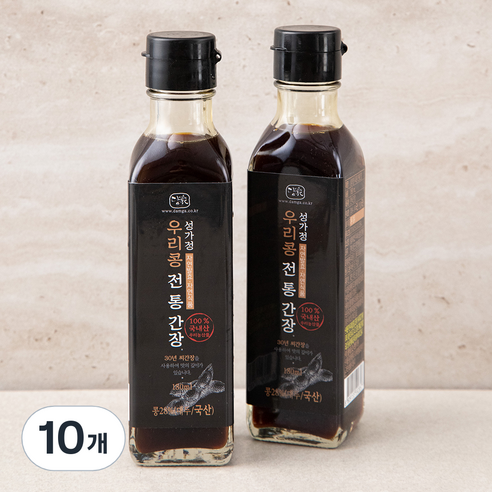 담가 전통식품 인증 우리콩 전통간장, 180ml, 10개