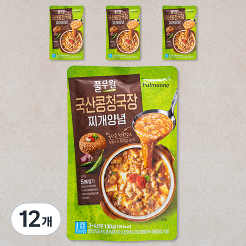 풀무원 국산콩청국장 찌개양념 3~4인분, 130g, 12개