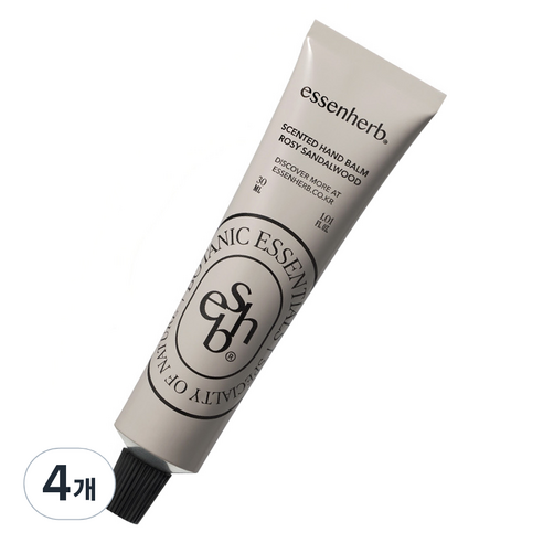 에센허브 센티드 핸드밤 로지 샌달우드 장밋빛샌달우드향, 4개, 30ml