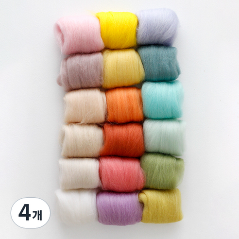 StudioBunt 파스텔 메리노 양모 18종 세트 70g, 혼합색상, 4개