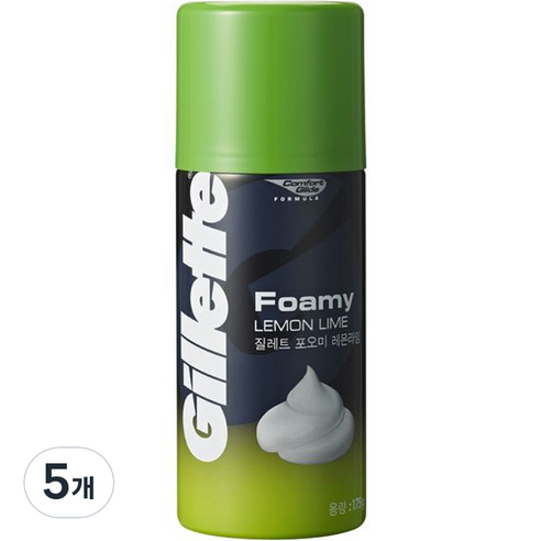 질레트 포오미 쉐이빙 폼 레몬라임, 175g, 5개