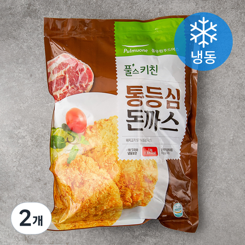 풀무원 통등심돈까스 (냉동), 1kg, 2개