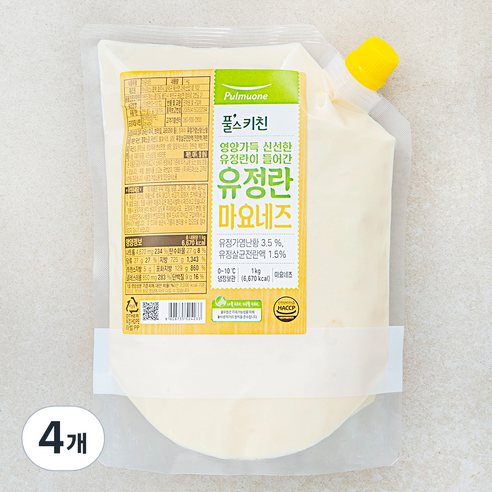 풀무원 풀스키친 유정란 마요네즈, 1kg, 4개