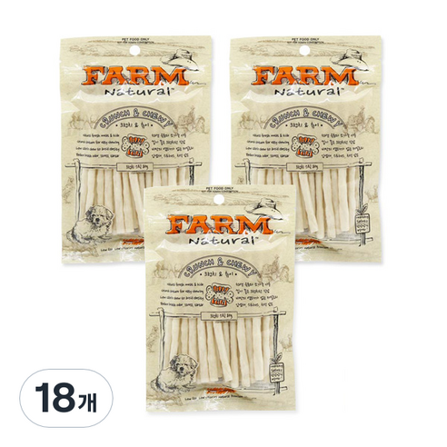 팜내츄럴 강아지 크런치앤츄이 스틱껌 간식, 우유맛, 80g, 18개