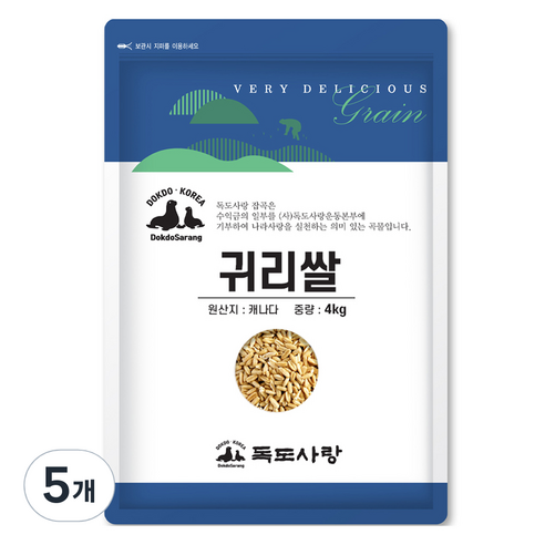 독도사랑 귀리쌀, 4kg, 5개