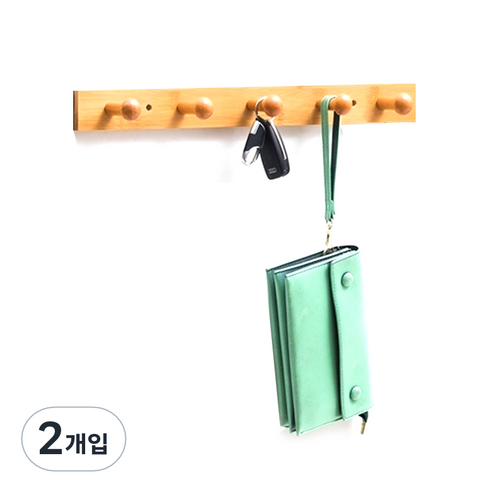 가팡 원목 벽 옷걸이 B, 우드, 2개입