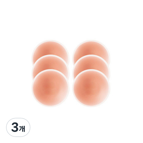 베아시스 실리콘 물놀이 틴케이스 니플 패치 원형 핑크 6p, 3개