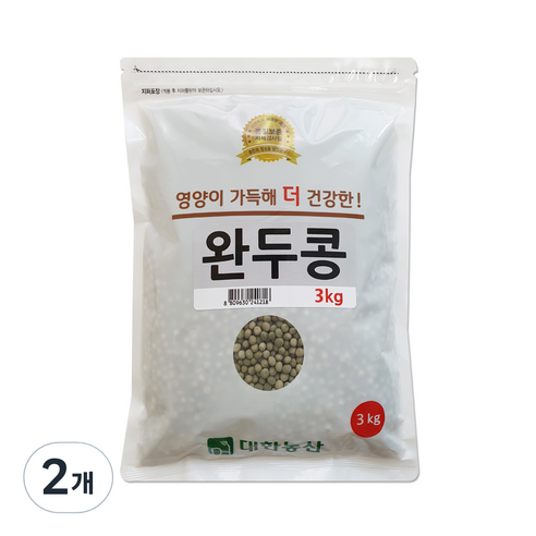 대한농산 완두콩, 2개, 3kg