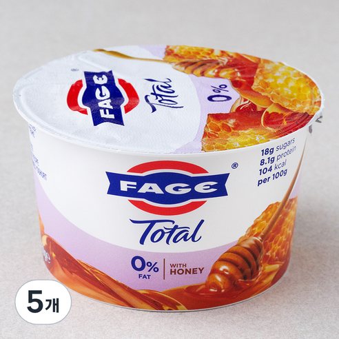 파예 무지방 그릭 요거트 허니, 150g, 1개입, 5개