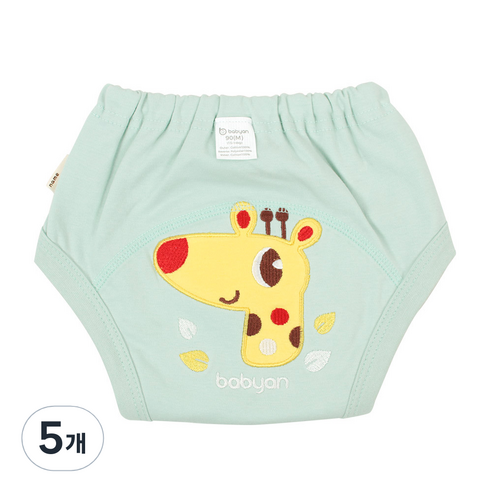 베이비앙 4중방수 배변훈련팬티, 기린, 5개