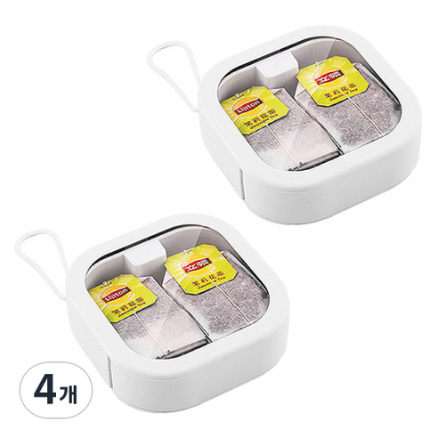한별나라 휴대하기 편한 케이스 보관함 화이트, 4개